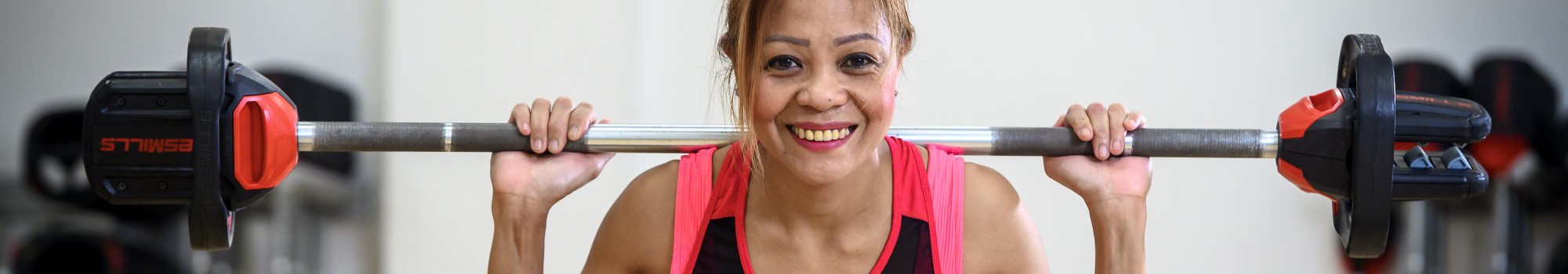 Stoke Mandeville lady in workout class